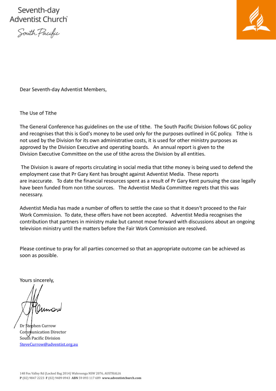 SPD Communication Department releases statement on the use of tithe ...