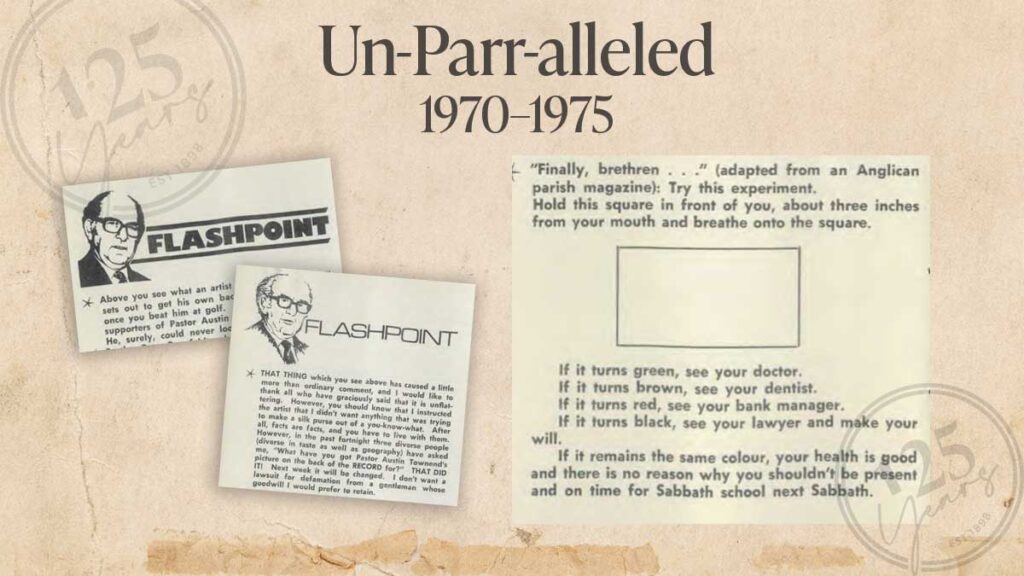1970 to 1975: Un-Parr-alleled 