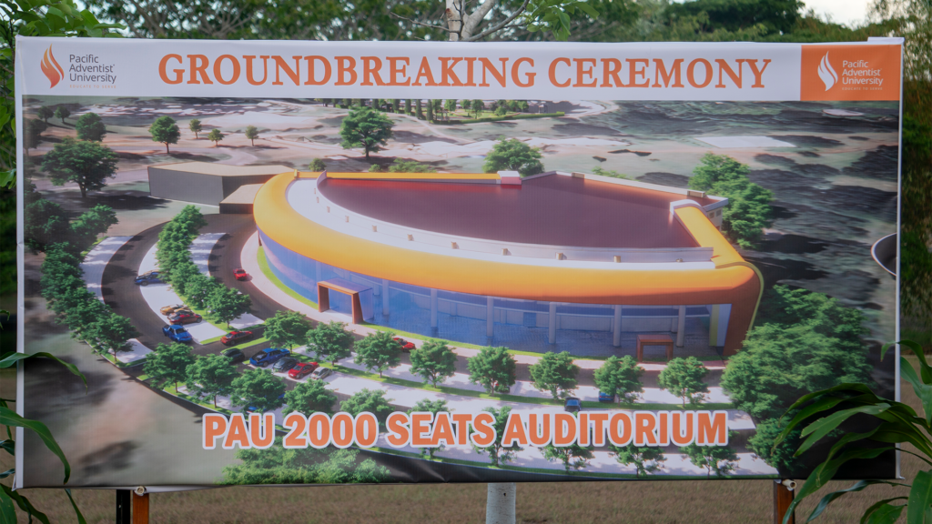 An artist's impression of the new stadium set to be built on the grounds of Pacific Adventist University, Papua New Guinea.