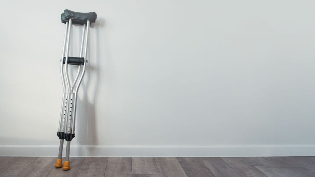 Grace on crutches